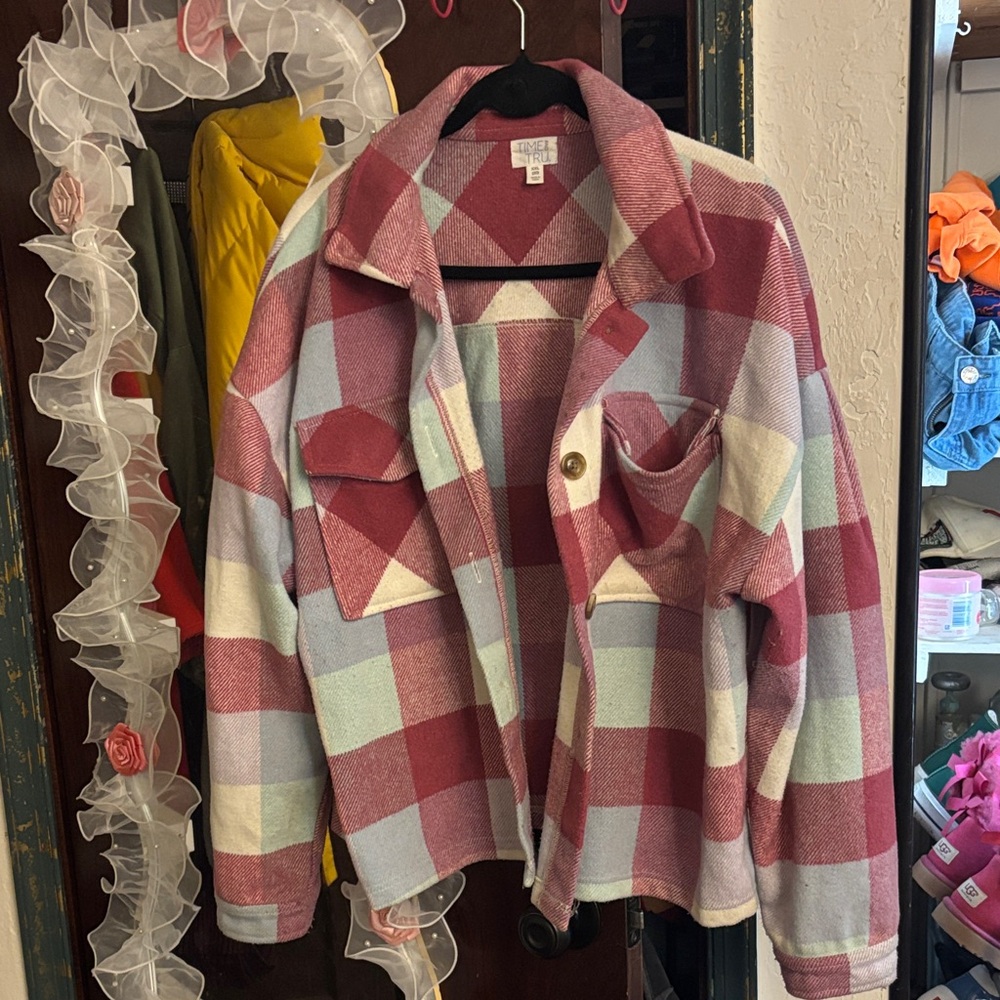 Plaid Button-Up Jacket